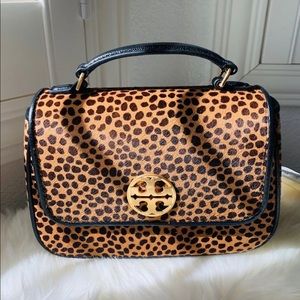 Tory Burch Willa top handle crossbody leopard RARE BNWT